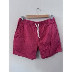 J Crew mens size medium red drawstring summer spring shorts cotton blend
